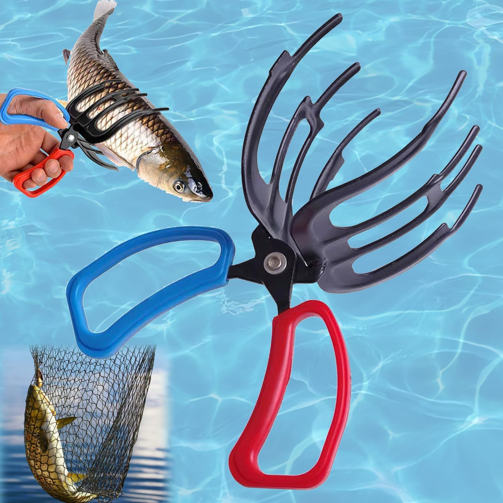3 Claw Fish Gripper, Fishing Pliers Gripper, 2024 New Multifunctional Metal Fish Control Clamp Forceps, for Catch Most Freshwater Fish Fishing Accessories