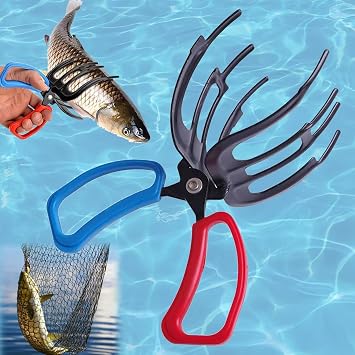1/2 PCS 3 Claw Fish Gripper, Fishing Pliers Gripper, 2026 New Multifunctional Metal Fish Control Clamp Forceps, for Catch Most Freshwater Fish Fishing Accessories