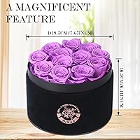 Vista 7 de Caja de regalo de 12 piezas de flores eternas, rosas eternas preservadas que duran de 1 a 3 años, rosa preservada para ella, día de San Valentín
