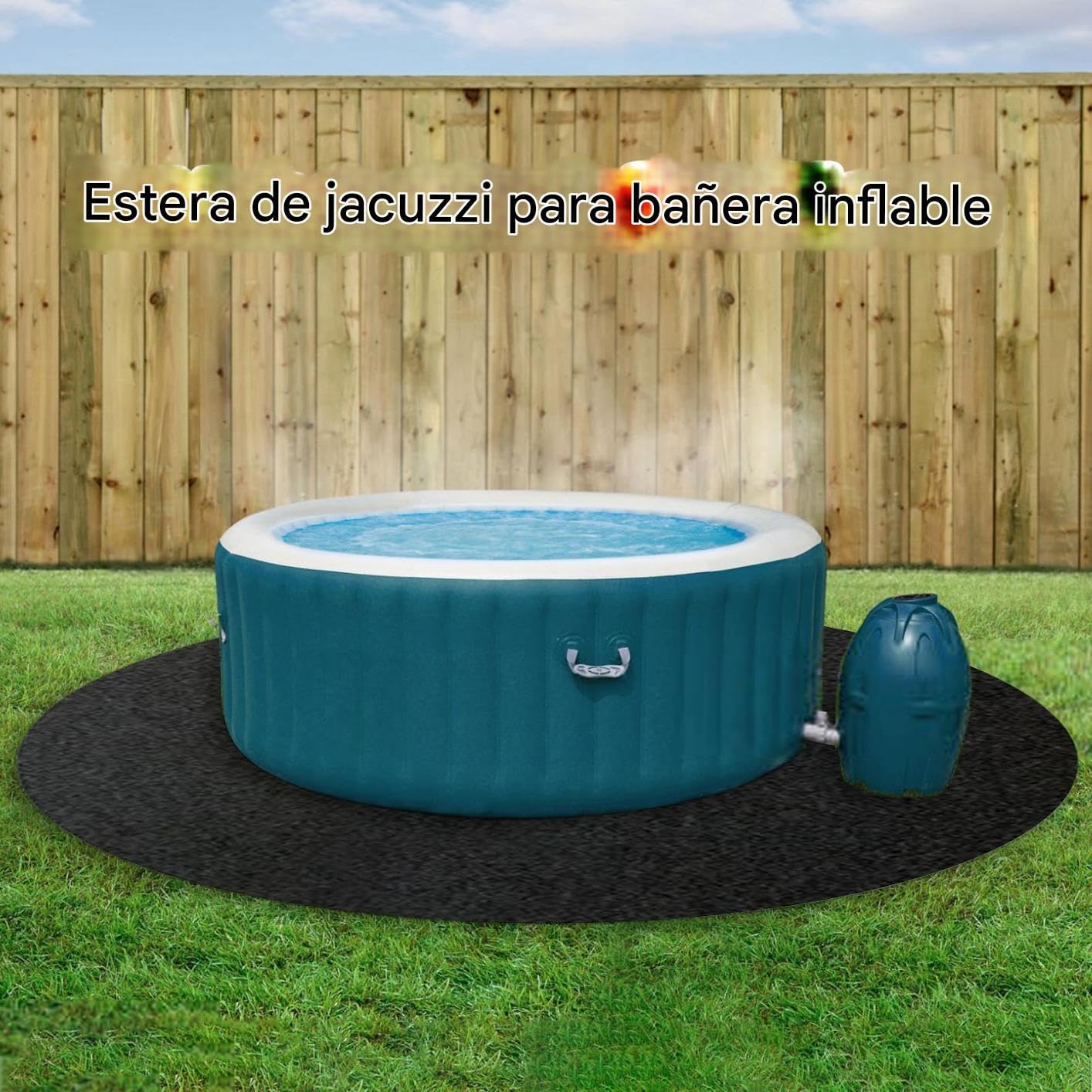 Alfombra Inflable Antideslizante Lavable | Base De Suelo Para Piscina Spa De 3,7 Metros en interior exterior jardín patio sendero piscina balcón terraza spa
