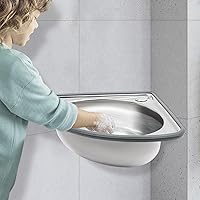 Vista 14 de Small Wall Mount Corner Bathroom Sink White Triangle Plastic Vanity Single Bowl Sink for Kitchen Bathroom Lavatory (White, Without Faucet)