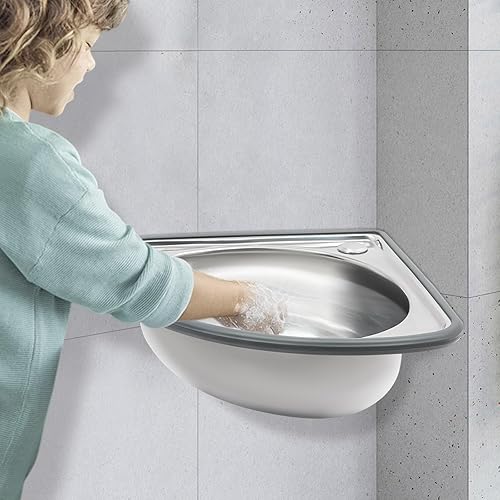Vista 14 de Small Wall Mount Corner Bathroom Sink White Triangle Plastic Vanity Single Bowl Sink for Kitchen Bathroom Lavatory (White, Without Faucet)