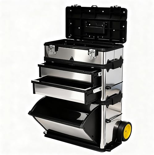 Zateety Caja de herramientas rodante  3 piezas de estante deslizante extraíble  Armario de almacenamiento de herramientas de acero inoxidable con disponible en Yaxa Colombia