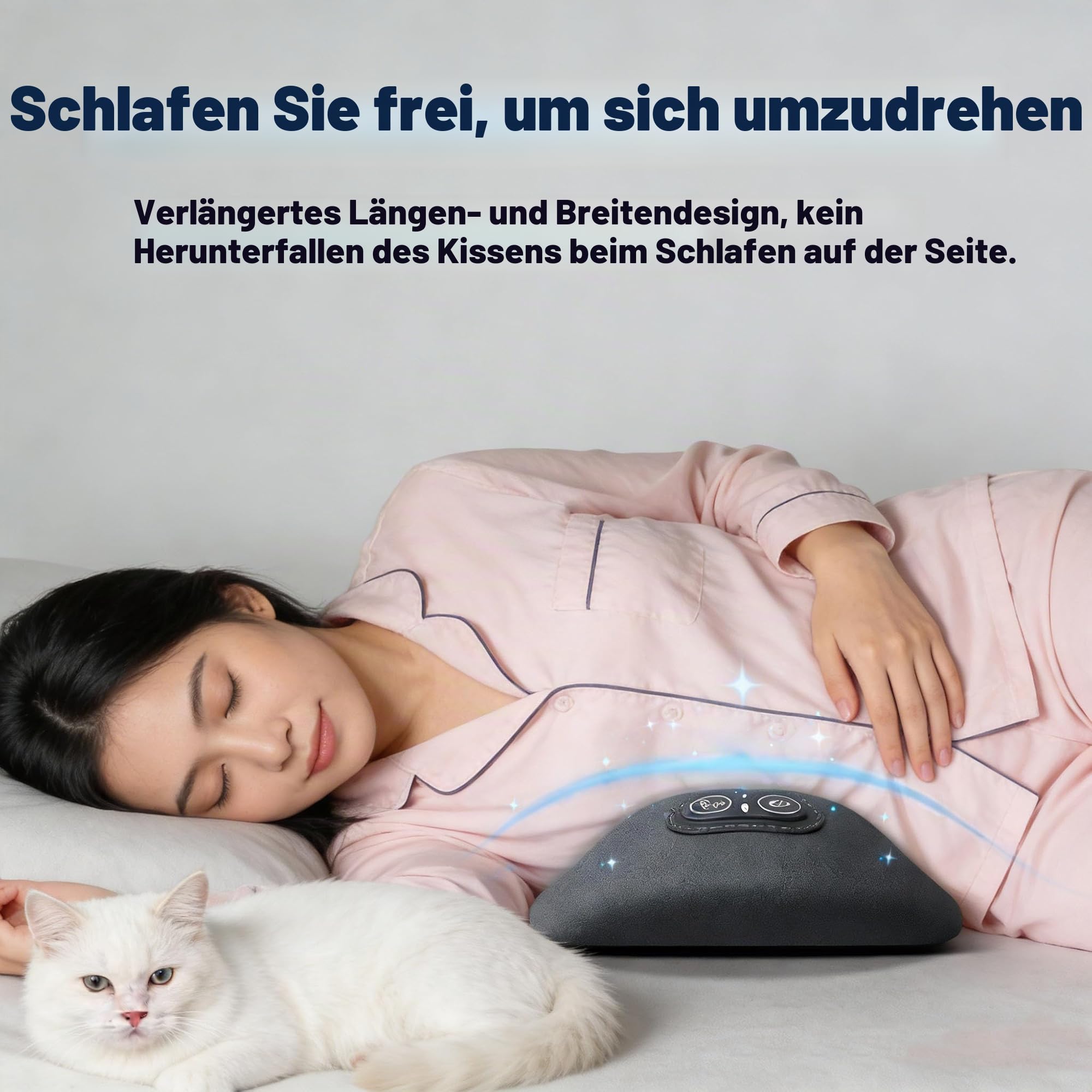 Curosleep Kissen, Curosleep - Triple Fusion Massagegerät (B) | Triple Method Massager - Traction Lifting Vibration Massages & Hot Compress, Rücken Massage Für Büro, Zuhause, Reise