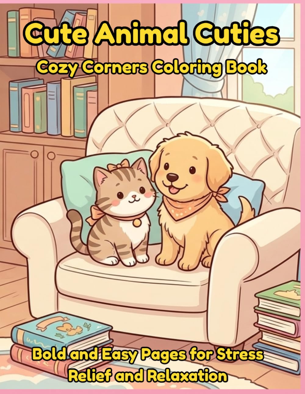 Cute Animal Cuties: Cozy Corners Coloring Book for Adults, Teens and Kids