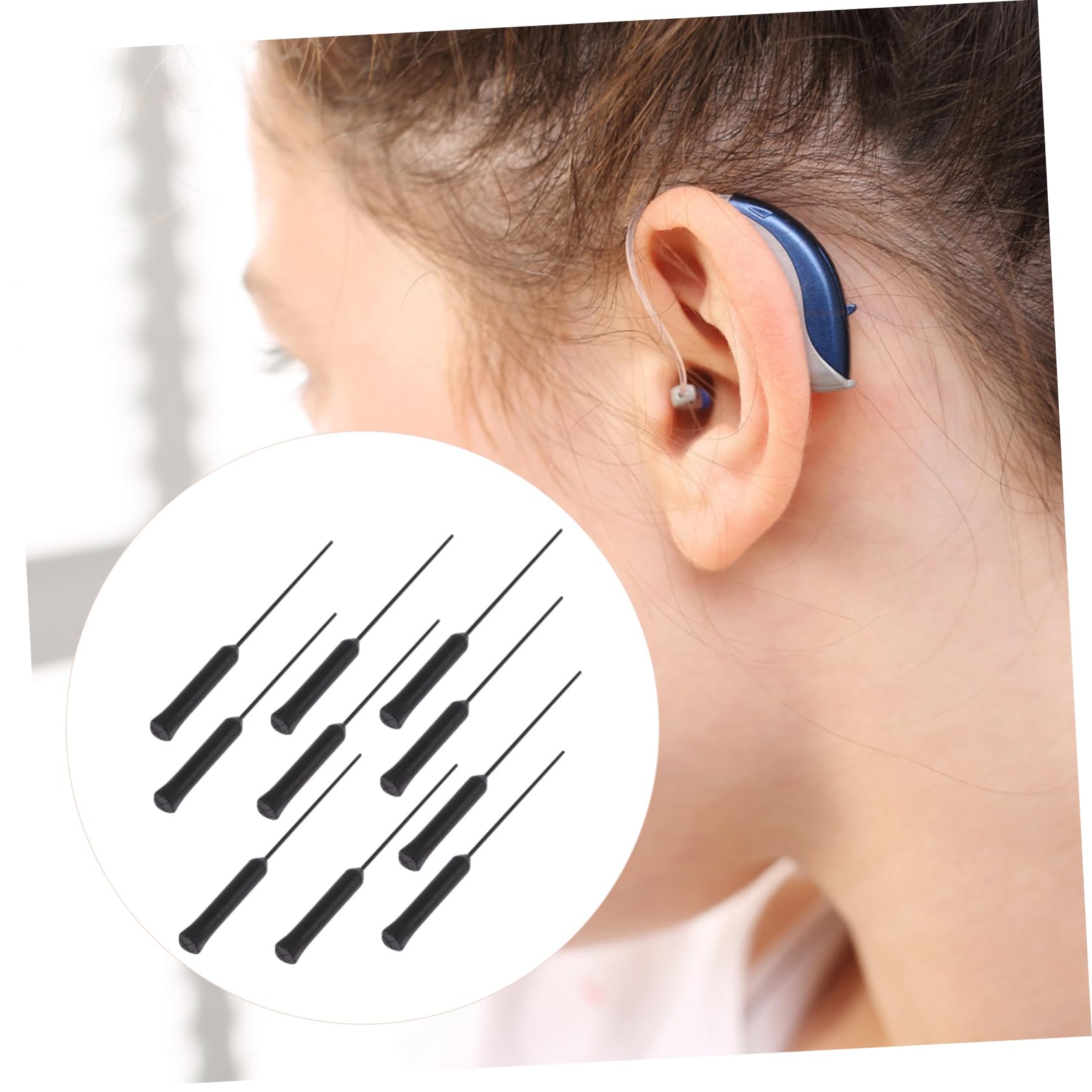 CALLARON 5 Set Pulitore Per Apparecchi Acustici Pulitori Per Rimozione Cerume E Detriti Strumenti Multifunzionali Per Manutenzione Apparecchi Acustici Nero 10 Pezzi*5