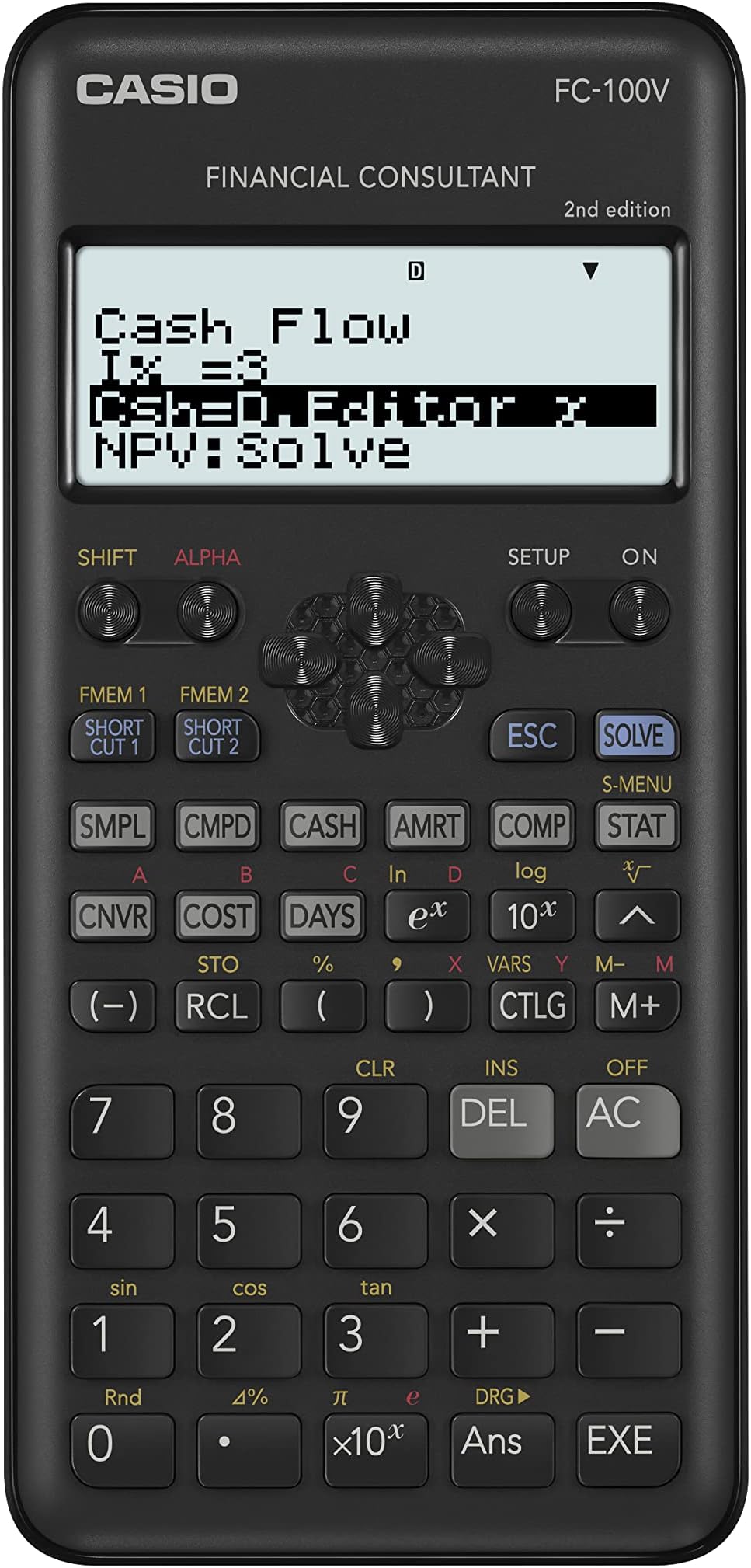 FC-100V-2-W-ET Financial Calculator Second Edition, Black