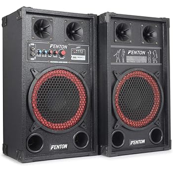 Fenton SPB 10" Pair Powered Bluetooth Disco Party Speakers with USB MP3 600W