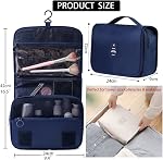 Sac de toilette de voyage suspendu, Veyarien pliage imperméable maquillage cosmétiques toilettes Sacs Organisateur pour femmes femmes filles (bleu clair)