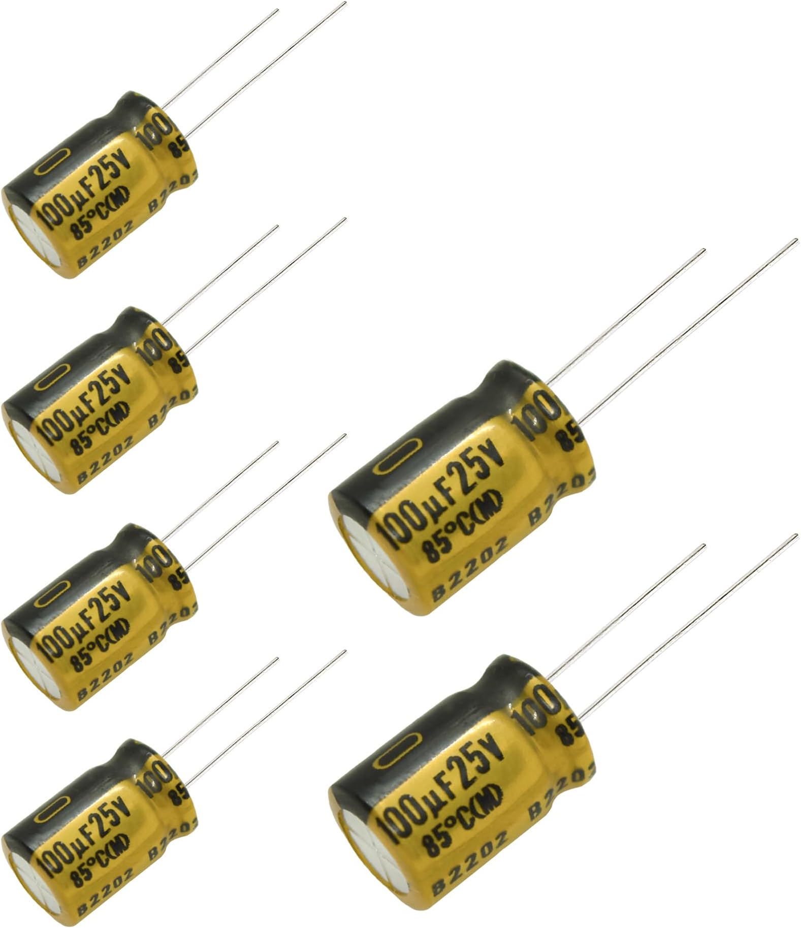 6 pcs Nichicon FG Capacitors 25V 100uf Audio Grade