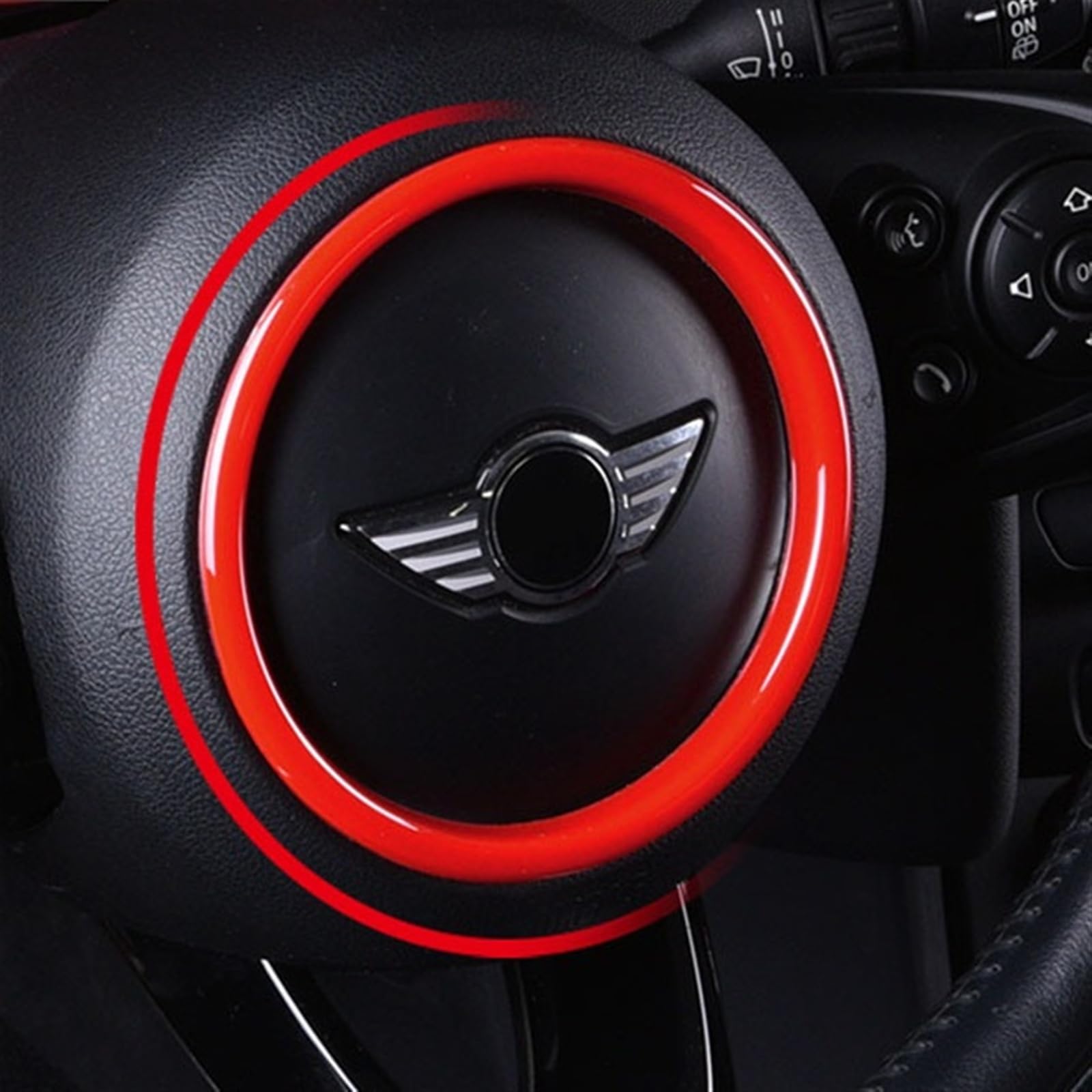 Amazon | ANOINT 車のステアリングホイールパネルトリムリングカバー 