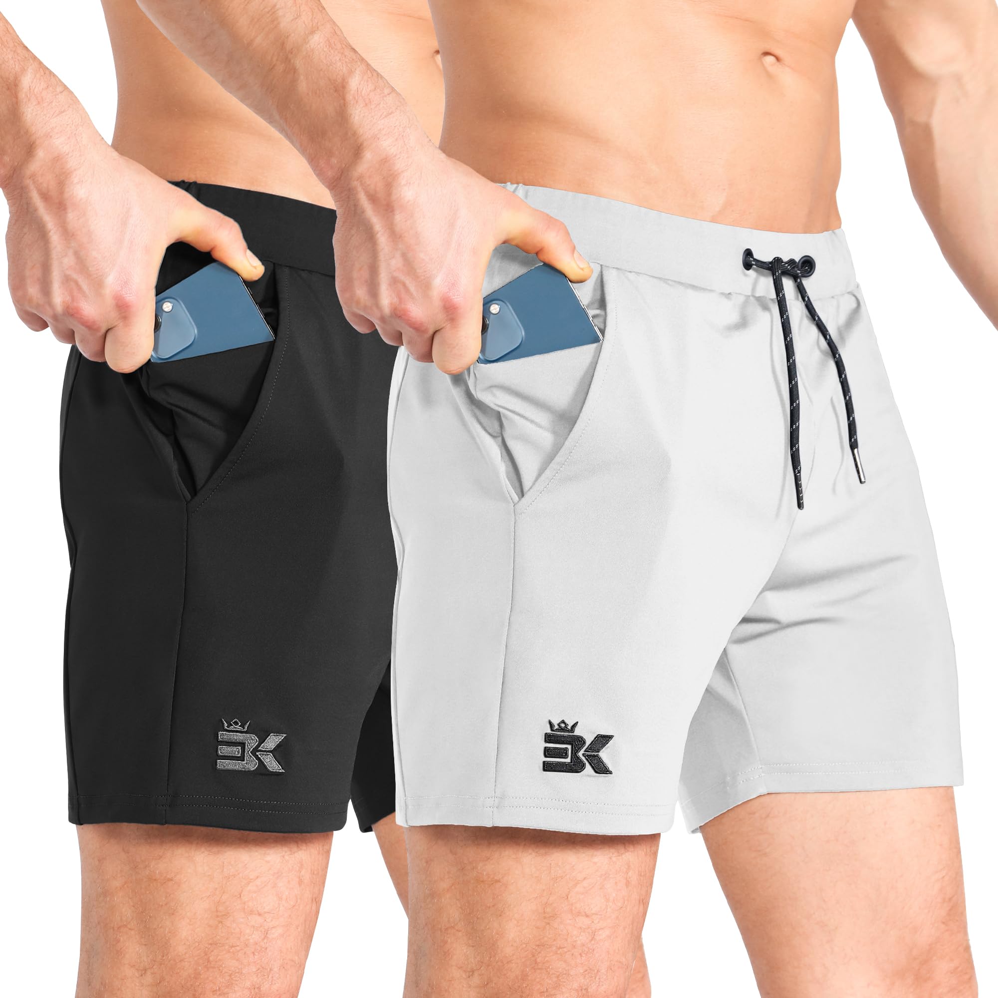 BROKIG Leggero Pantaloncini Sportivi da Uomo, Pantaloncini da Corsa Uomo Corti Palestra Allenamento Fitness Shorts