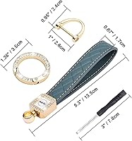Vista 7 de Llavero de coche de cuero Bling Wisdompro, llavero universal de cuero de microfibra para llave FOB Llavero soporte de llaves accesorios