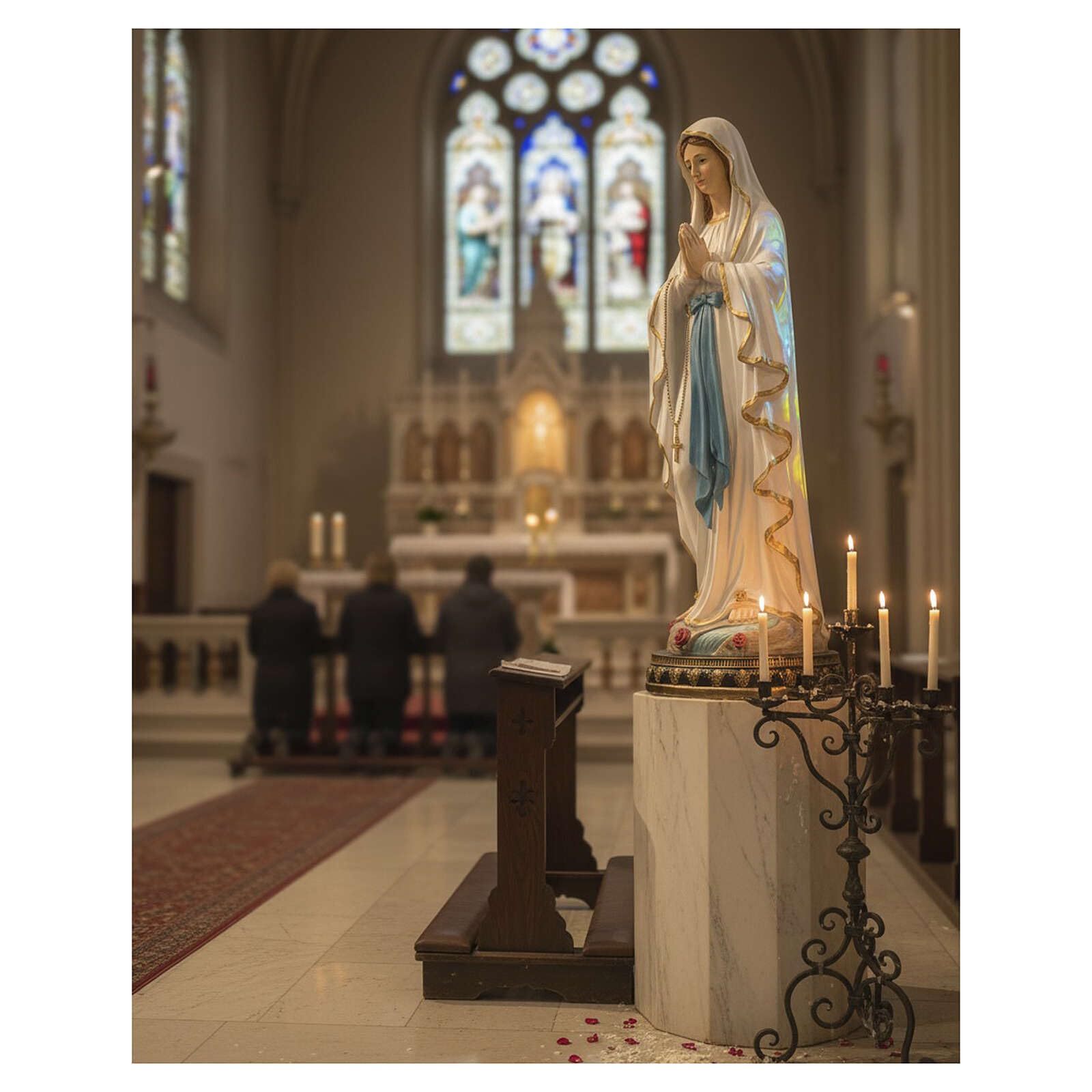 Holyart Statue in resina e PVC: Statua Madonna di Lourdes 120 cm vetroresina dipinta per esterno