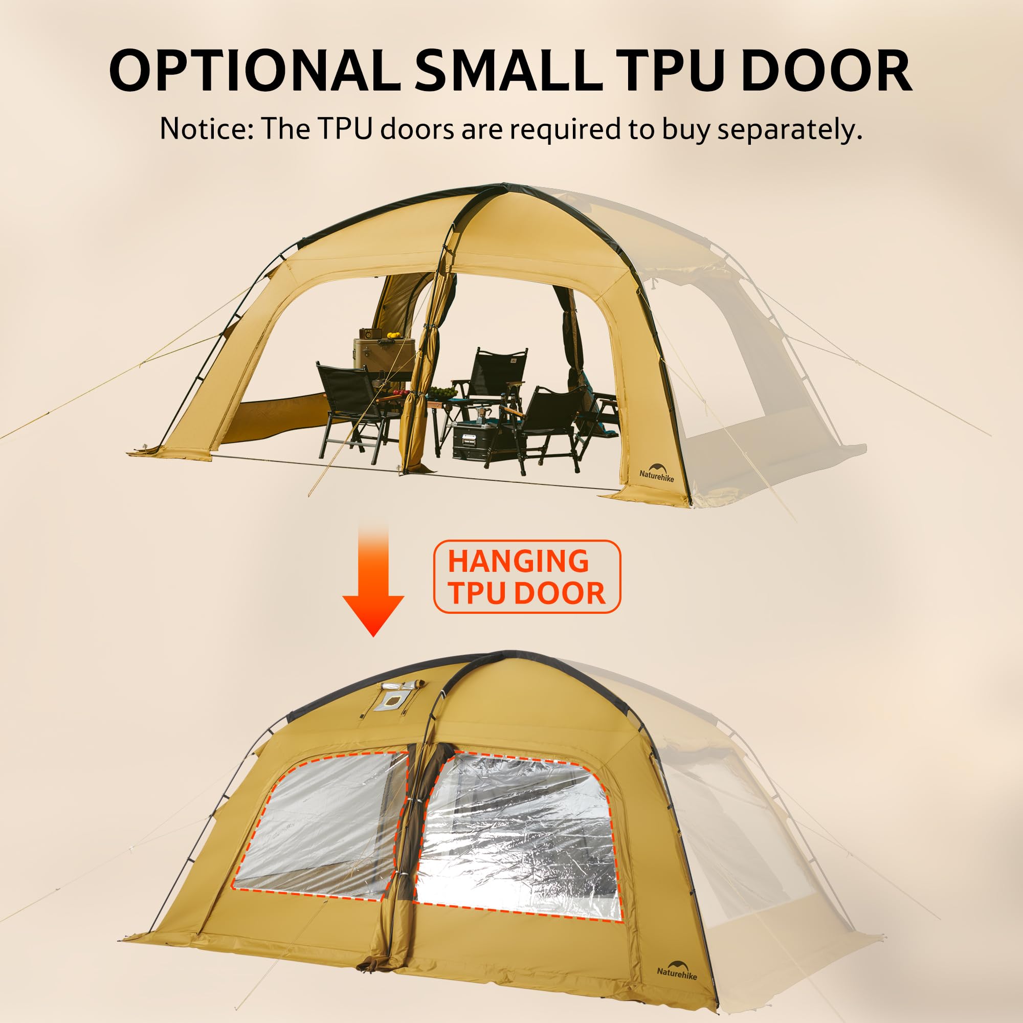 Naturehike Dune 10.9 +TPUドア セット Naturehike Dune Accessory for Dune 4Person, TPU Door and Shelter