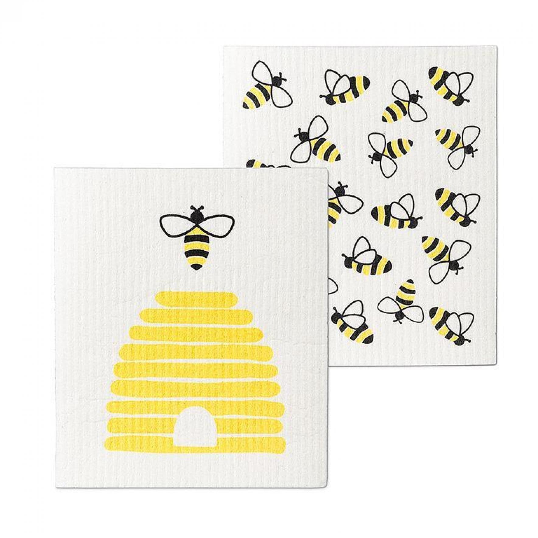Abbott Collection Bee & Beehive Dishcloths, Set of 2