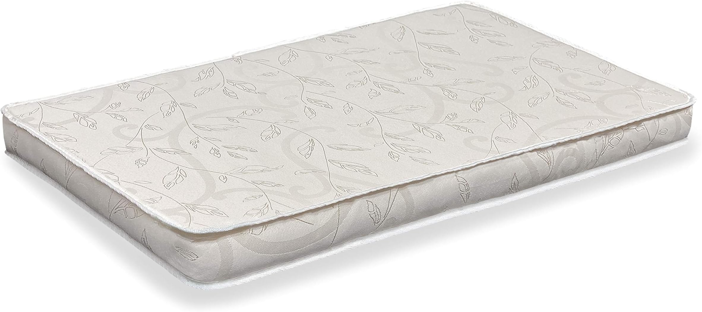 Colgate Mattress Eco Pad Portable Mini - Hypoallergenic Crib Mattress Featuring Eco-Friendlier Foam Wrapped in Tear-Resistant Damask Cloth Cover with Waterproof Backing