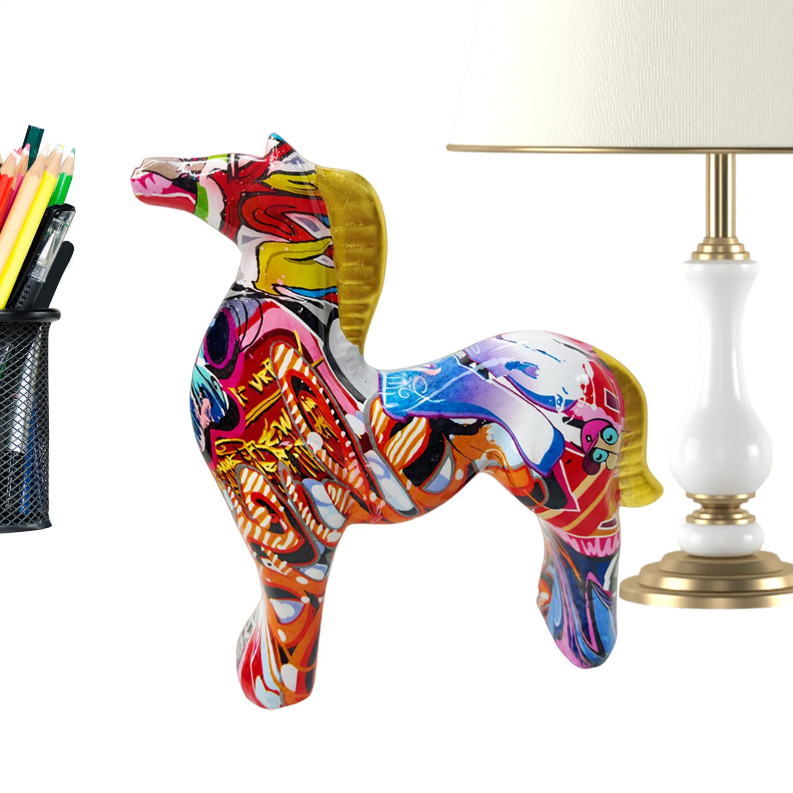 Figurines de chevaux animaux d'étable en résine idée cadeau anniversaire