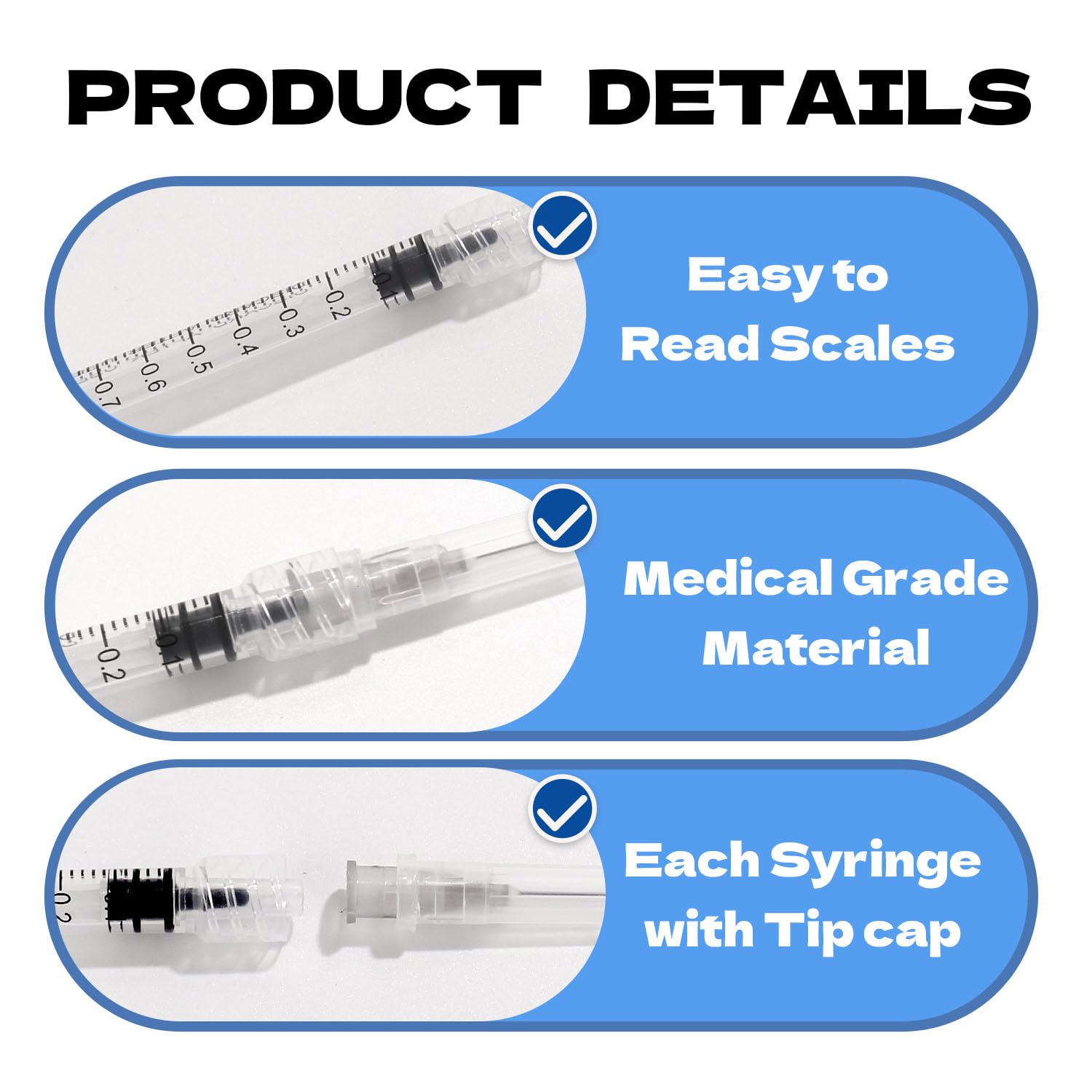 1ml Syringe 27G - Disposable Lab Supplies -3
