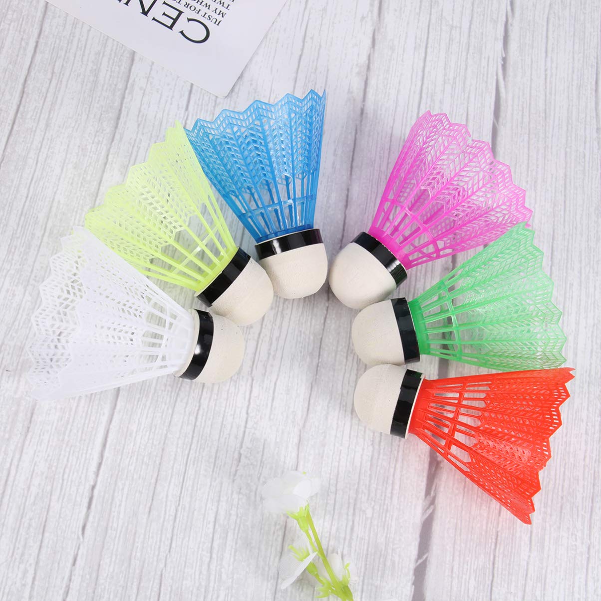 INOOMP Plastic Badminton Birdies 12pcs Nylon Shuttlecocks Red for Sports Durable and Stable Training