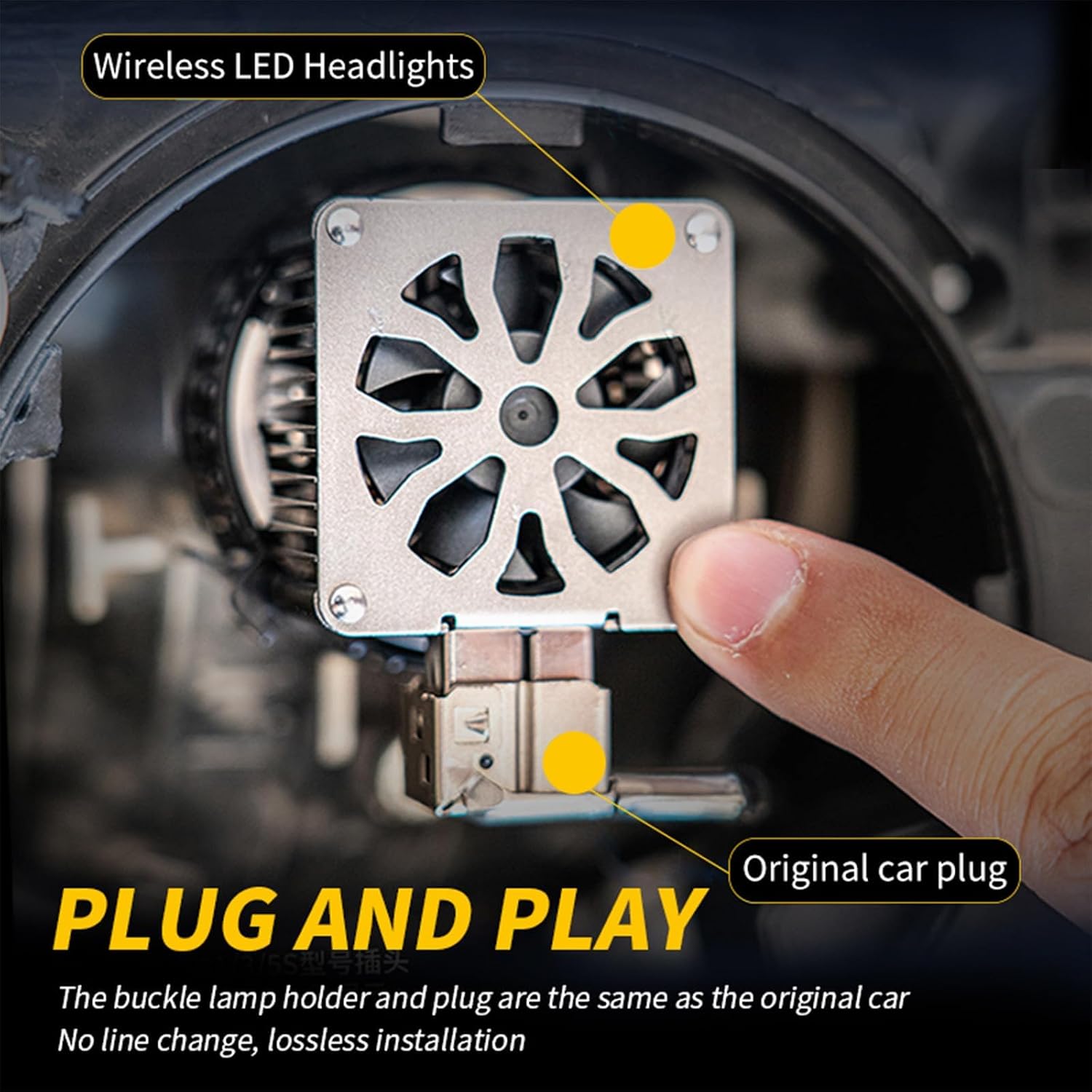 2Pack D1S White Light Bulb, 30000LM 800% Brightness White Bright 6000K, 1:1 Size Replacement Fog Light Bulb With Cooling Fan Plug-and-Play IP67