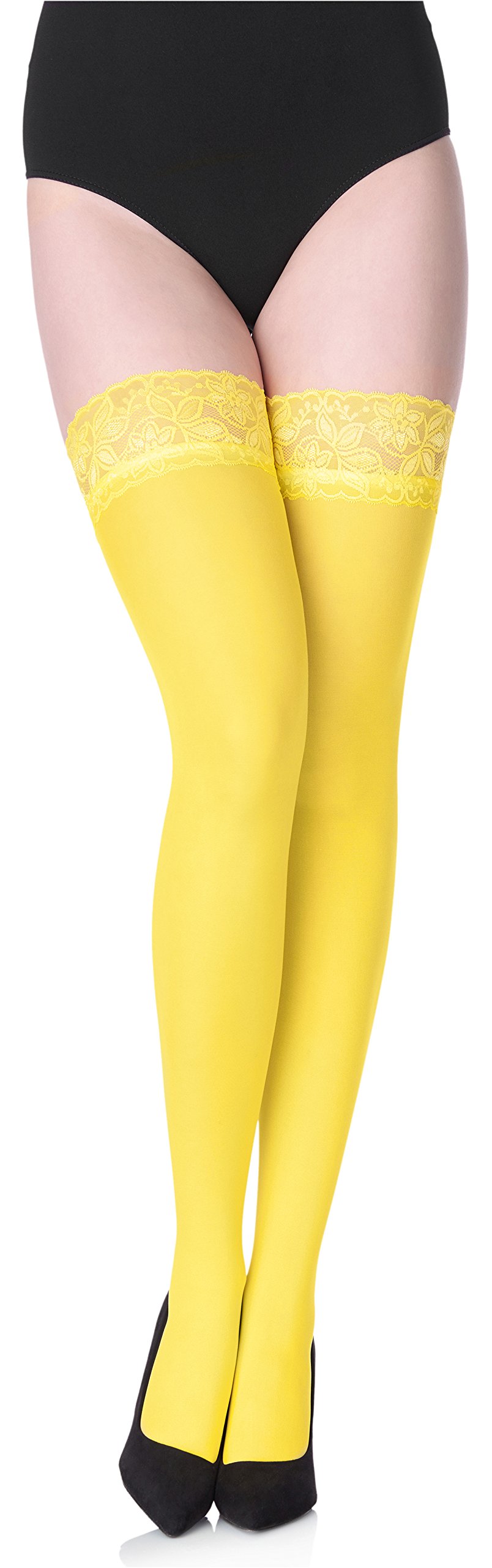 Merry Style Damen halterlose Mikrofaser 40 DEN Strümpfe mit Spitze MS 791