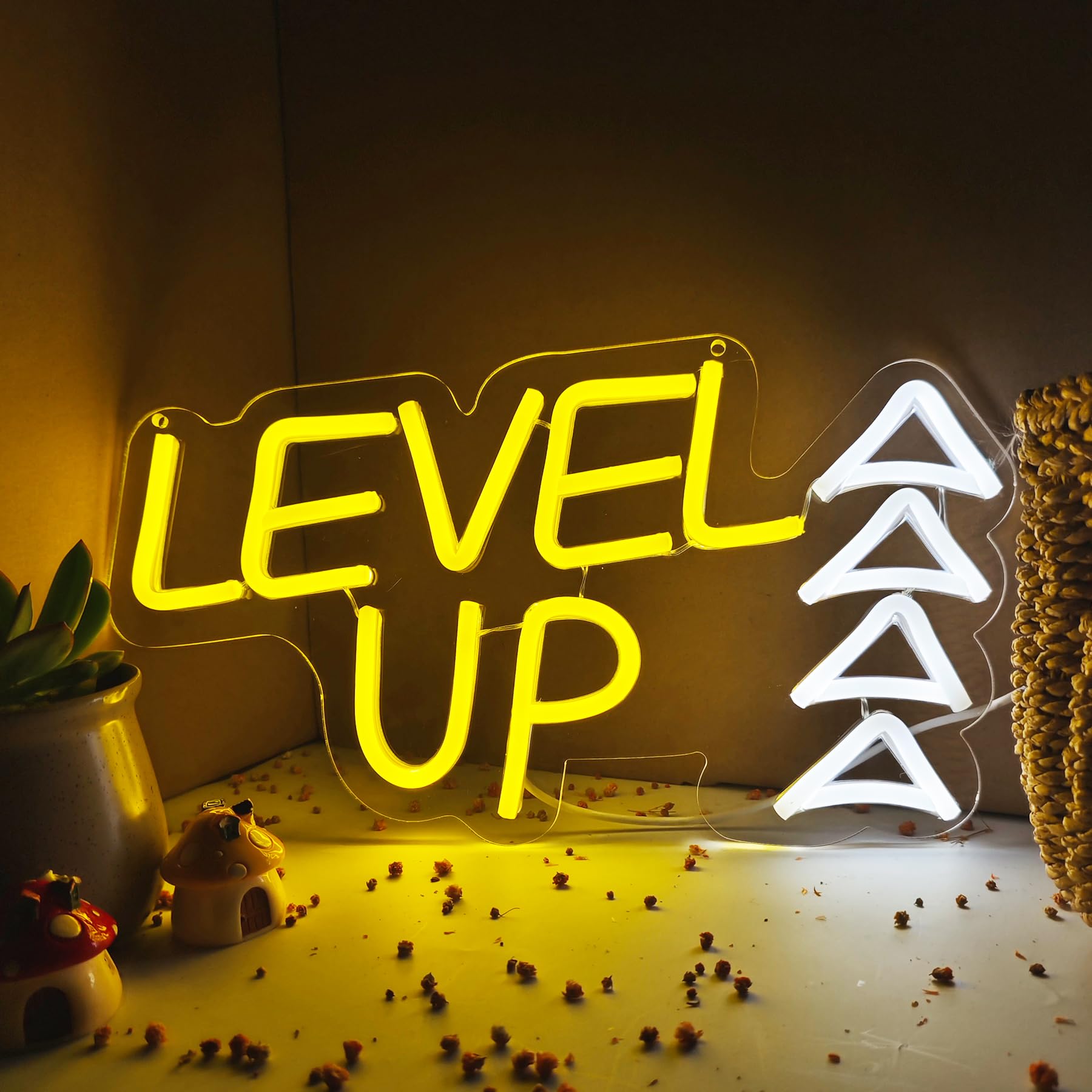 LEVELUP Neon Sign Led Wall Decor Man Cave Neon Light Up Signs Wall Art for Home Room Bar Bedroom USB Powered 13.9"x8.2"