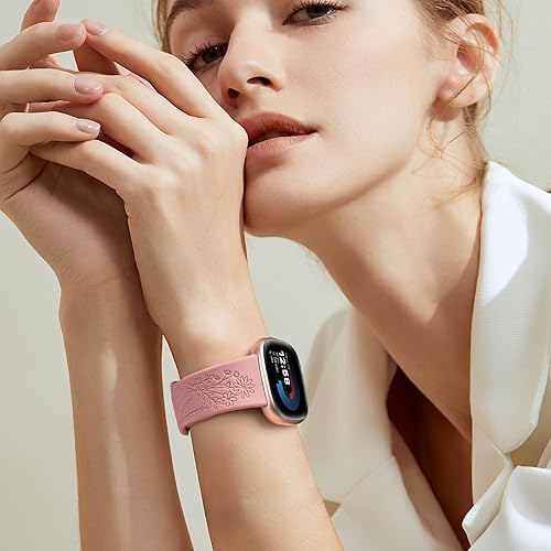 Miniatura 2 de Bandas de silicona grabadas compatibles con Fitbit Versa 4Fitbit Versa 3Fitbit Sense 2Sense bandas para mujeres y hombres, pulseras deportivas