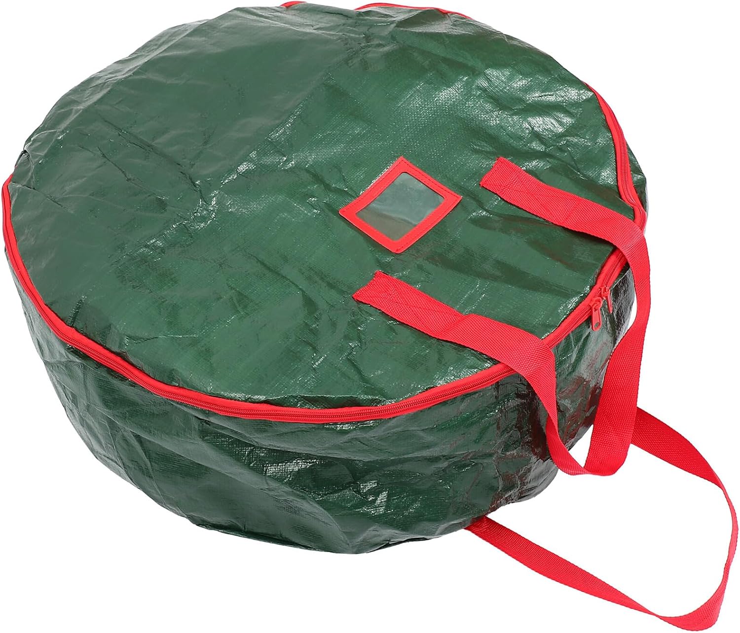 FRCOLOR Christmas Wreath Storage Bag 60x18cm Pe Material Round Christmas Decoration Storage Sack Portable Organizer for Holiday Wreaths and Ornaments