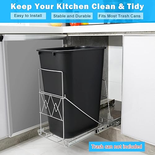 Miniatura 6 de Bote de basura extraíble debajo del gabinete, marco deslizante ajustable para cocina, basurero no incluido