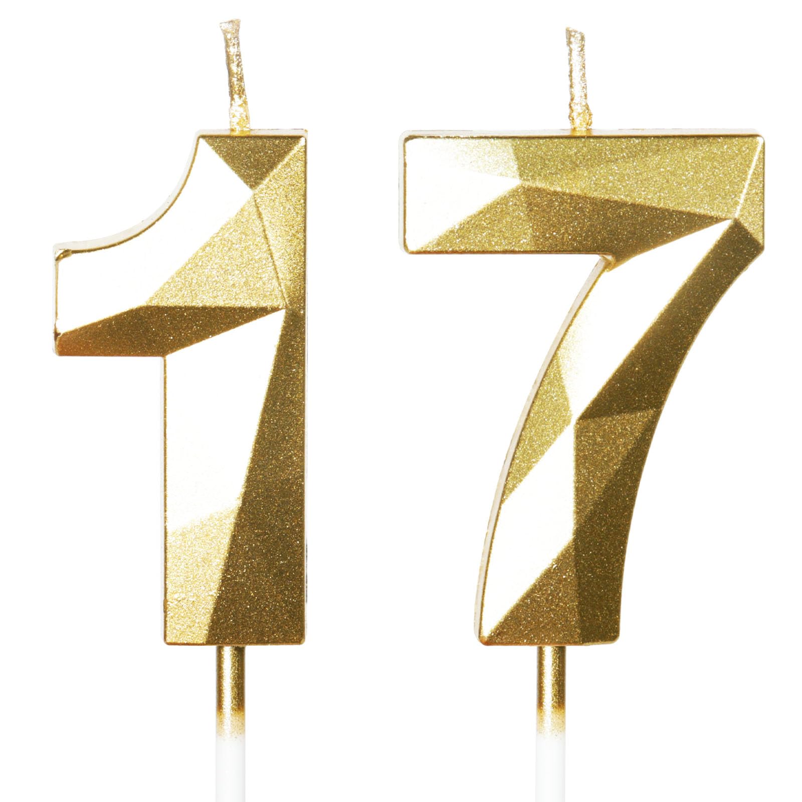 Yiran 50th Birthday Candles, Gold Number 50 Happy Birthday Candles, Cake Topper Decorations for Birthday Party, Wedding Anniversary Celebration Supply — view 115