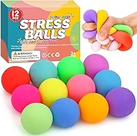 VISCOO 12 Pack Slow Rising Stress Balls - Stretchy Squishy Fidget Toys for Kids Adults, Stress Relief Sensory Balls, Hand Therapy, Party Favors