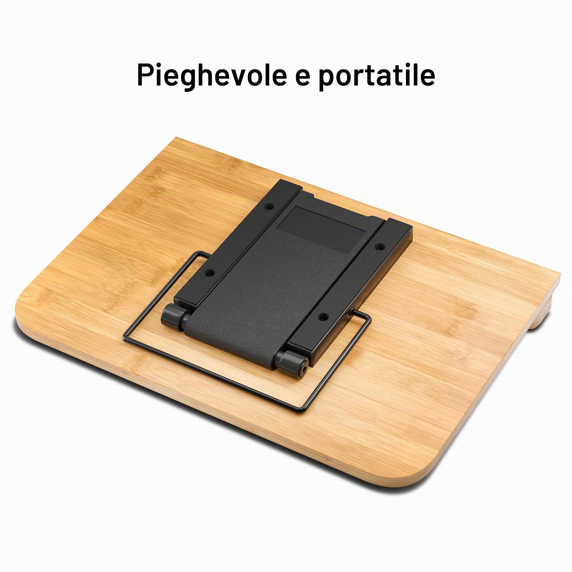 Readaeer Lettura Supporto Notebook e ricettario per Cucina in bambù Pieghevole