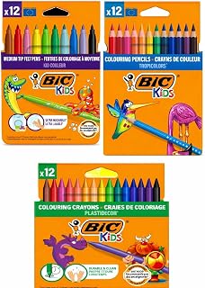 Bic 12' li kuru- pastel- keçeli 3'lü Boya Kalemi seti