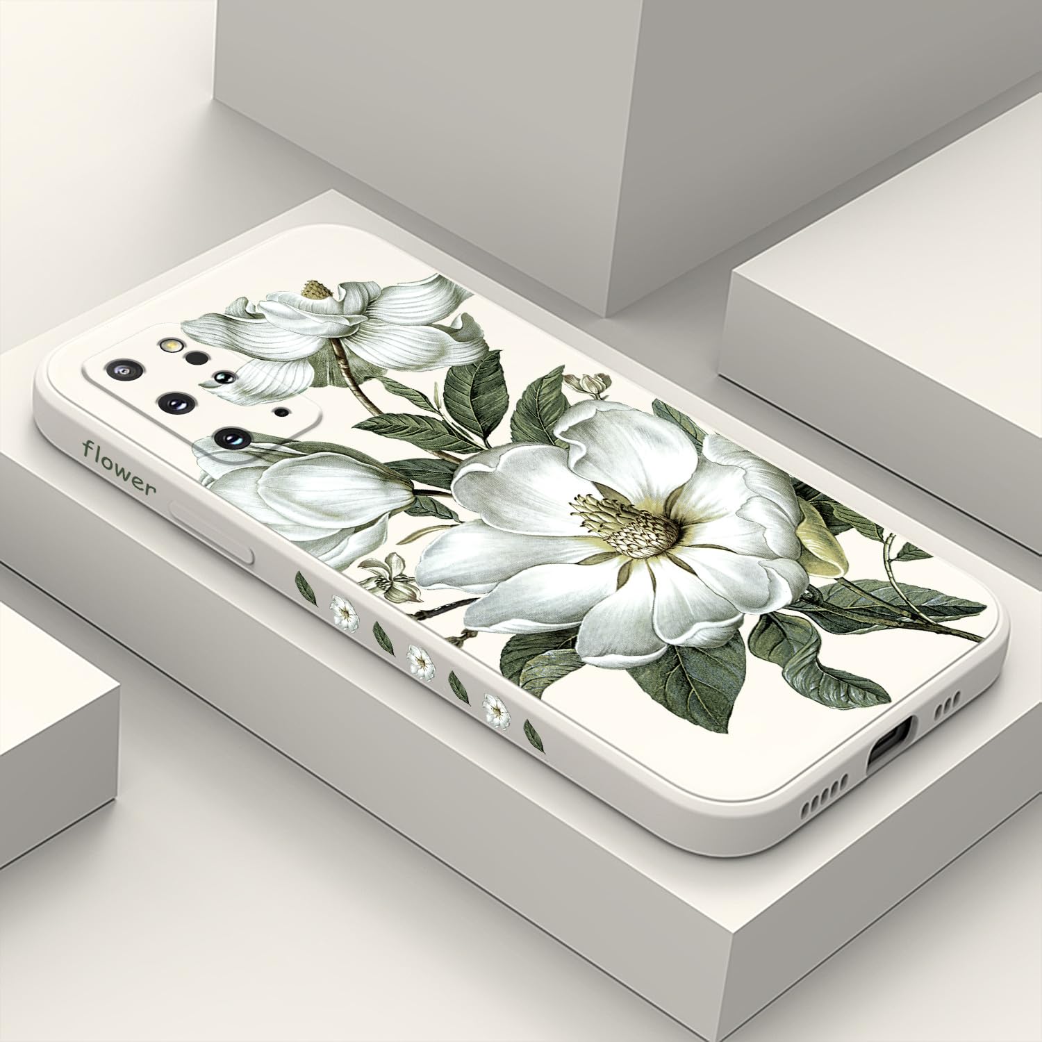 Coque Samsung S20 Plus en coton blanc et motif floral chic - 8