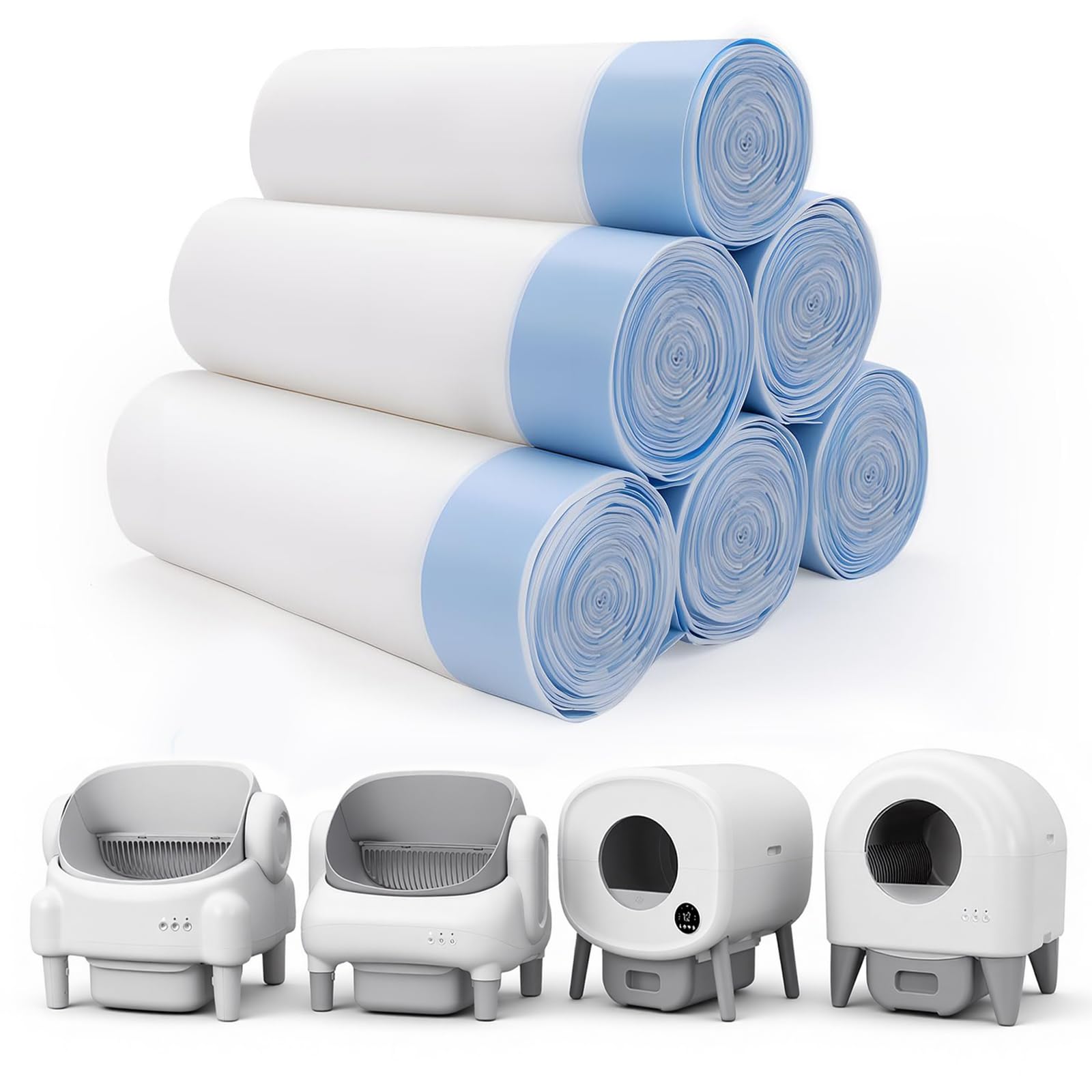 Photo 1 of 120 Count Litter Box Liners for ZeaCotio and Fsitego Self Cleaning Box, Extra Thick Heavy Duty Cat Bags Replacement, 3-4 Gallons Capacity