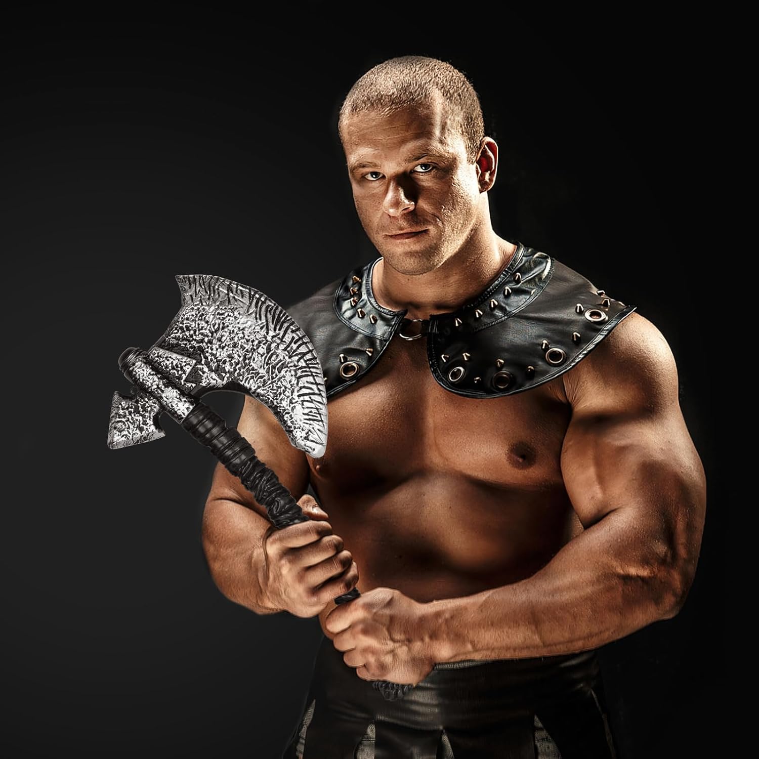 Viking Axe Prop,Plastic Viking Toy Fake Axe Costume Accessories,Halloween Axe Cosplay Costume Props Silver - Image 5