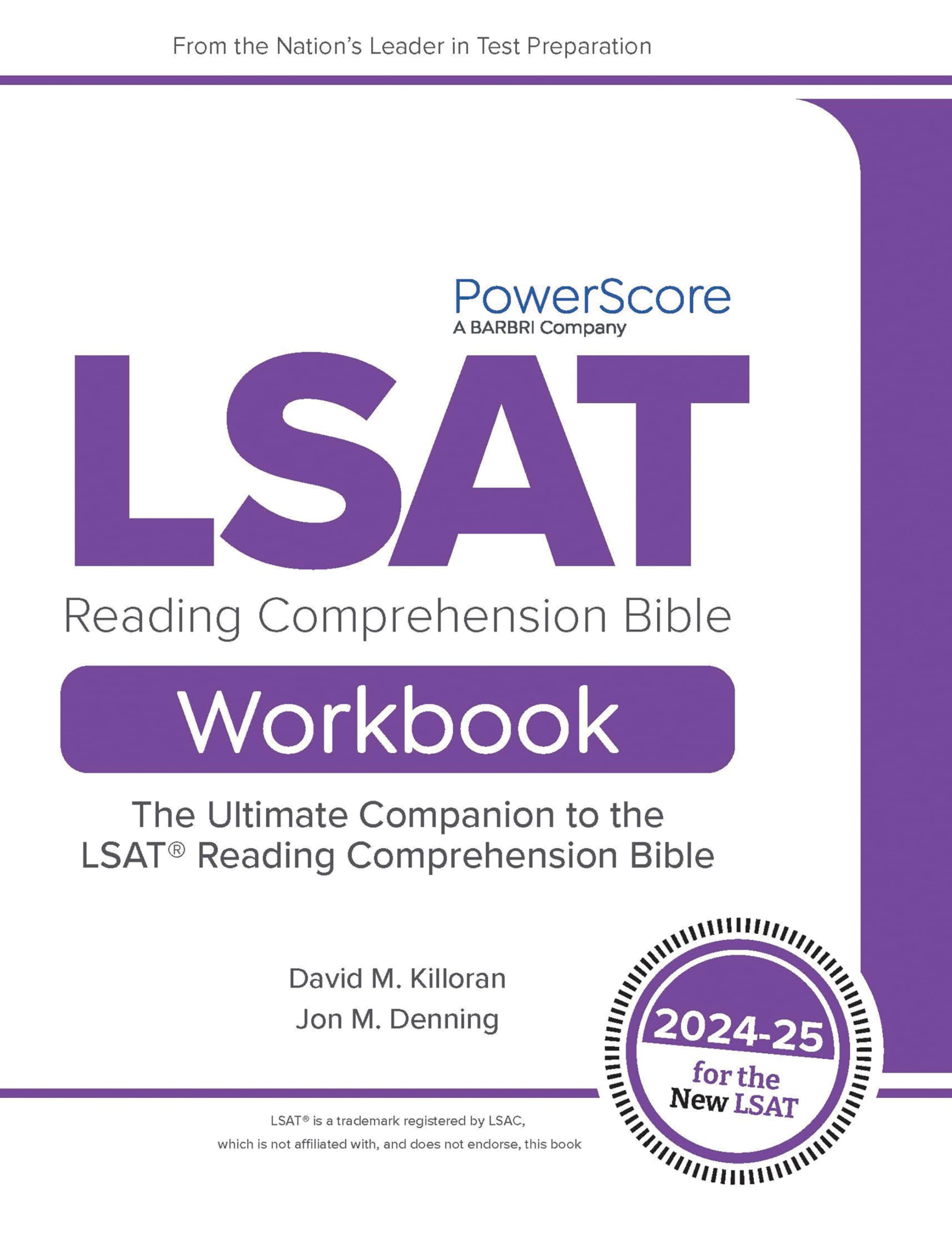 The PowerScore LSAT Reading Comprehension Bible Workbook 2024-2025: Drills, Questions, and Passages to Prepare for the Reading Comprehension Section of the new LSAT