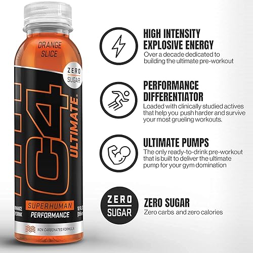 Miniatura 9 de C4 Ultimate - Bebida energética sin carbono sin azúcar, bebida preentrenamiento + beta alanina, 12 onzas líquidas (paquete de 12)