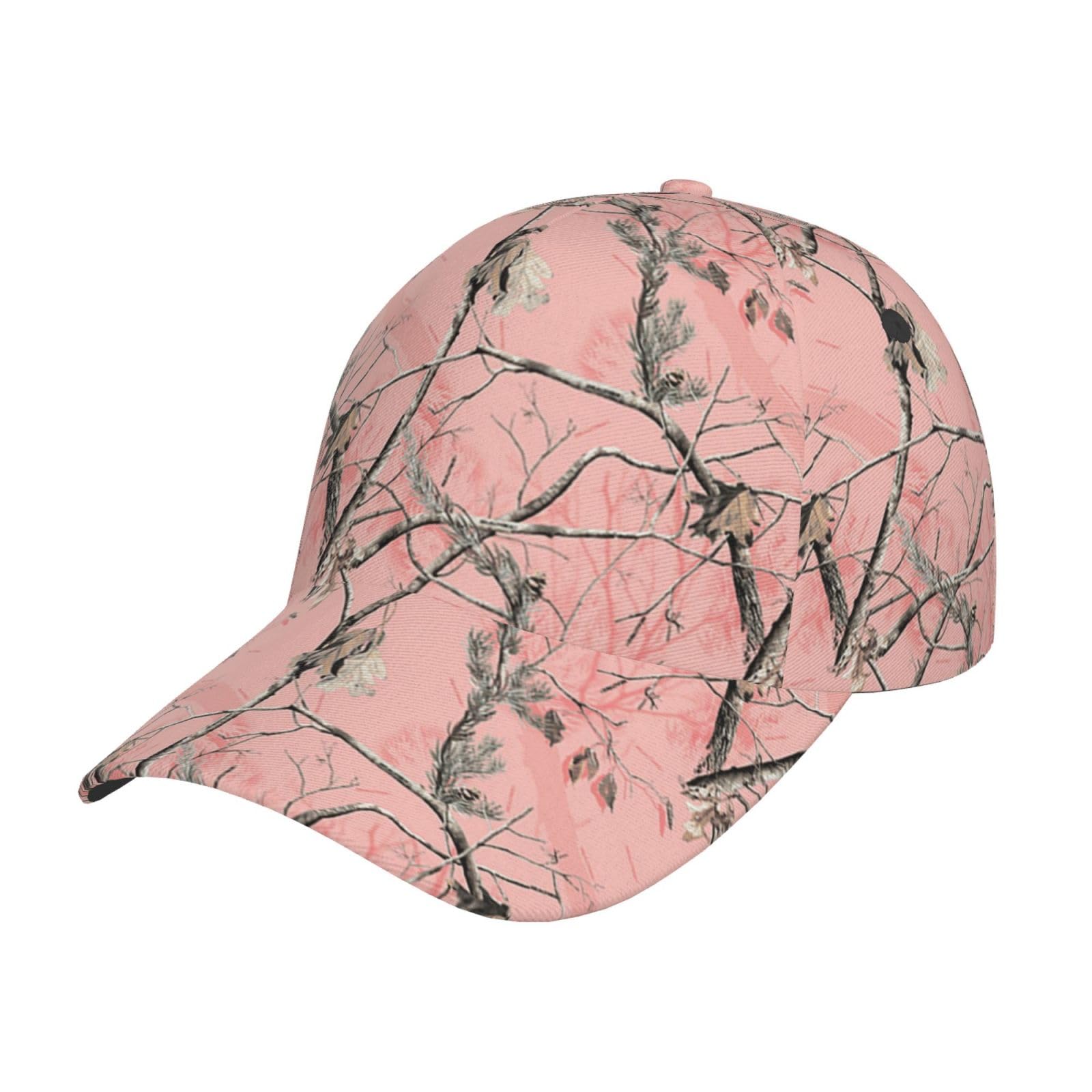 NEZIH Unisex Snapback Washed Pink Leaves Camo Print Baseball Cap for Men Women - Adjustable Dad Bill Hat