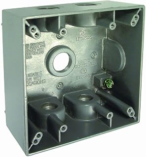 Hubbell-Bell 5337-0 Infrared brooder Weatherproof Box, 2 Gang, 31 Cu-in X 4-9/16 in L X 4-1/2 in W, 5-1/2-Inch