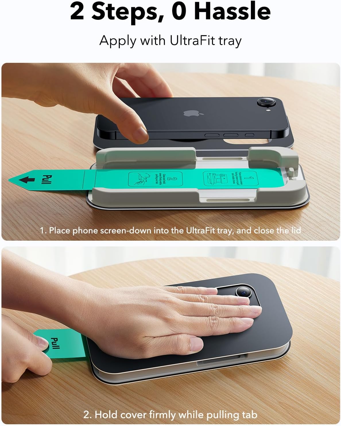 ESR 3 Pack for iPhone 16e/ iPhone 14/ iPhone 13/13 Pro Screen Protector, Military Grade Shatterproof, 9H Hardness, Tempered Glass with UltraFit Tray - Image 3