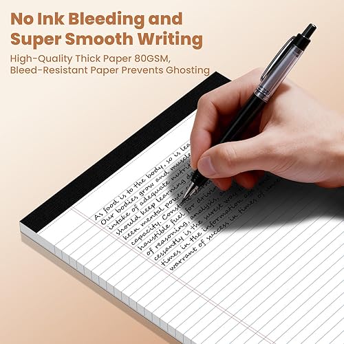 Miniatura 5 de Paquete de 2 blocs legales de 8.5 x 11 pulgadas, 50 hojas/paquete, blocs de escritura blancos con rayas universitarias y perforadas, blocs de papel