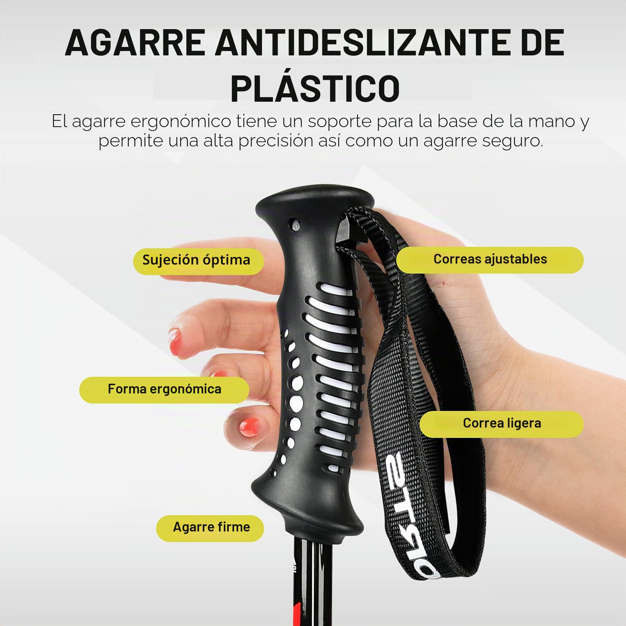 MSPORTS Bastones de esquí premium con plato de nieve unisex, bastones de esquí de aluminio en diferentes longitudes, eje de aluminio de 18 mm