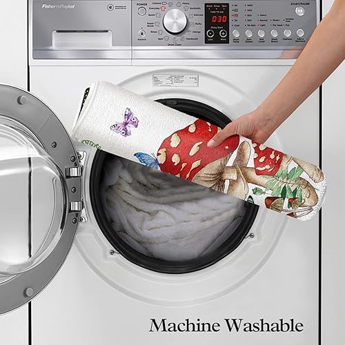 Miniatura 6 de Tapete de baño de cachemira de imitación de hongos, goma antideslizante, absorbente, suave, para bañera, ducha y fregadero (17 pulgadas de ancho x