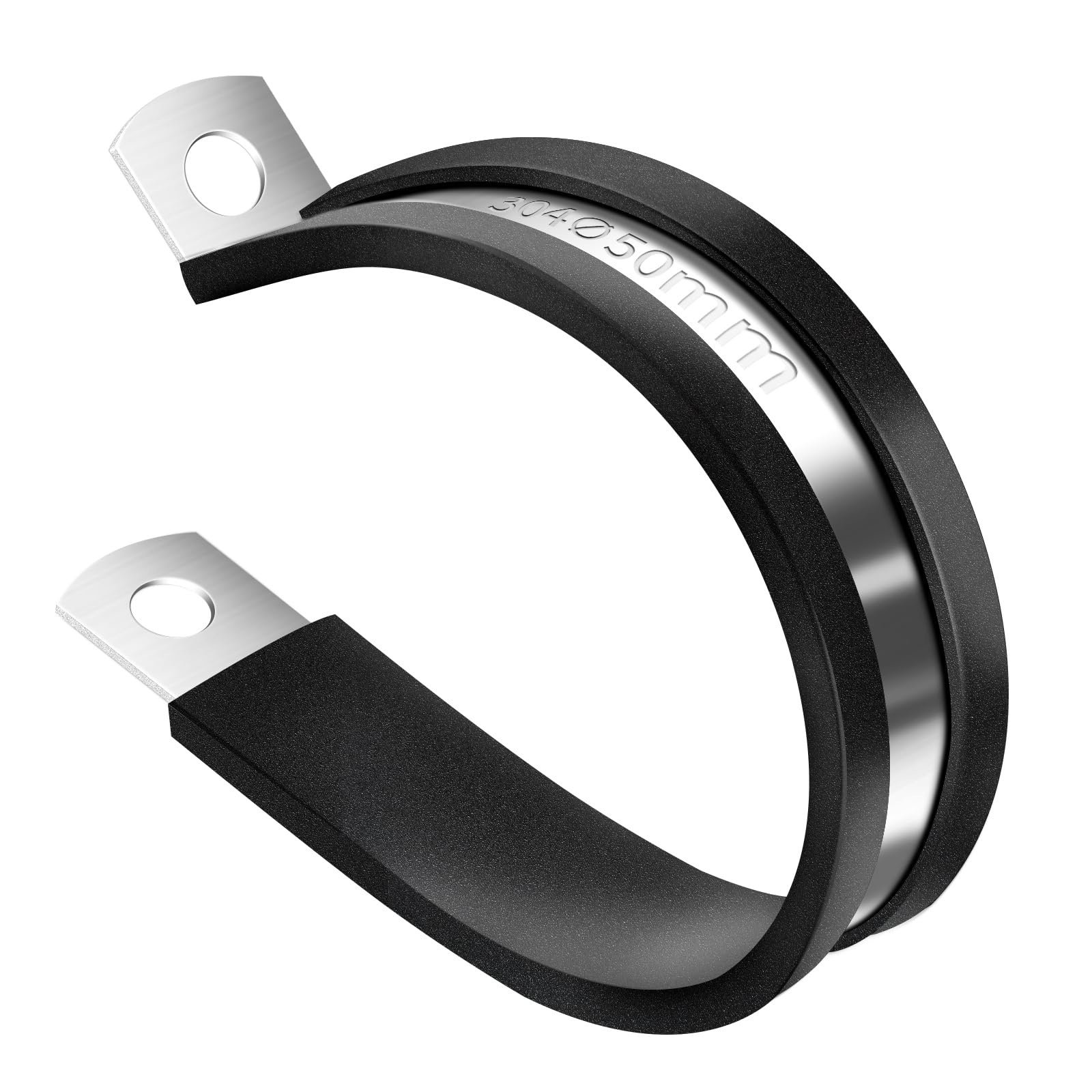 Photo 1 of 12 Pcs Rubber Cable Clamps, 2 Inch Stainless Steel Metal Cable Clamps, Insulated Wire Clamp for Tube Pipe Wire Hose Installation