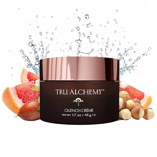 Tru Alchemy Quench Crème - Hidratante facial diario Ácido hialurónico, vitamina C y bakuchiol (mejor que el retinol) Crema facial hidratante