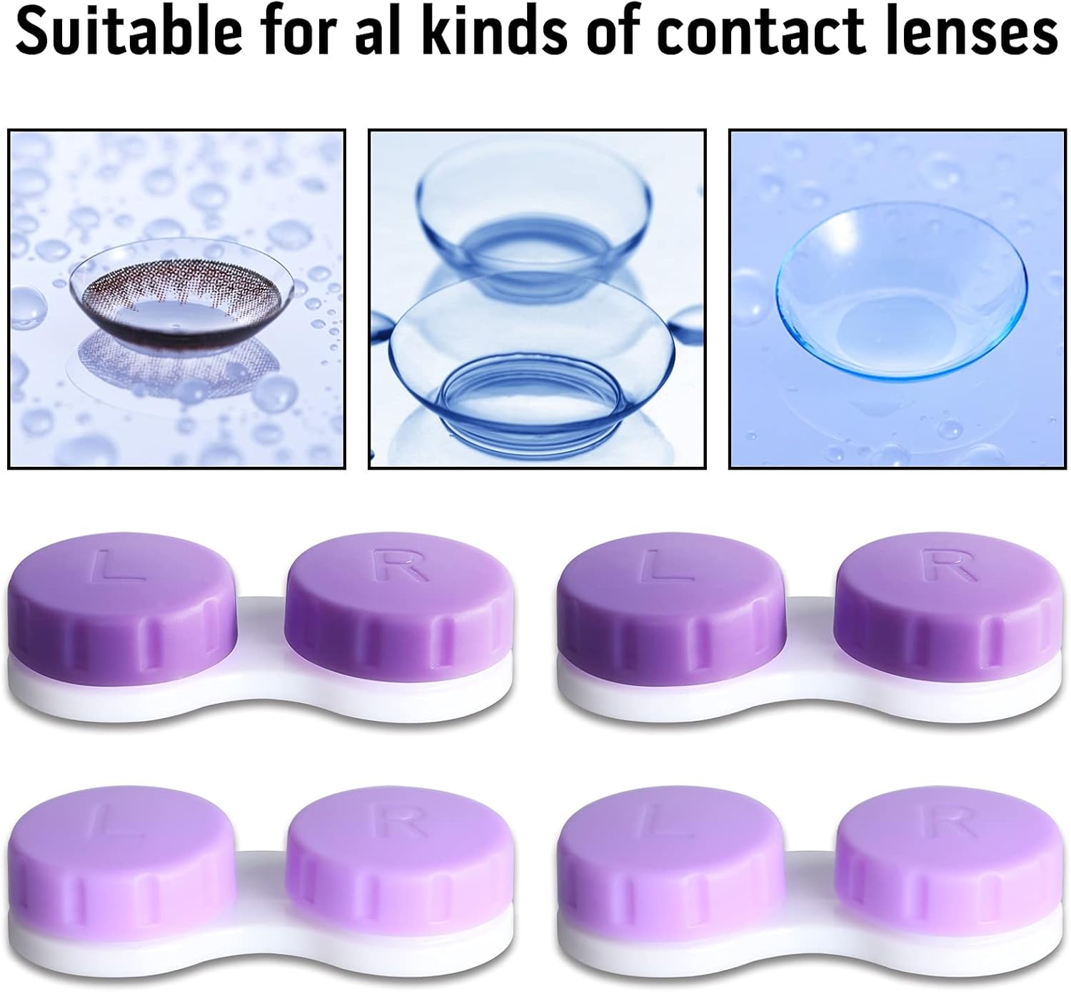 MorTime 16 Pack Contact Lens Case Box, Mini Contact Lens Case, Colorful Bulk Box Holder Container, Contact Lens Case Set : Health & Household