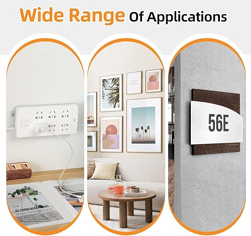 Miniatura 26 de Tiras para colgar cuadros, ganchos sin clavos, tiras de cinta adhesiva para sala de estar, color blanco, 40 pares grandes (80 tiras)