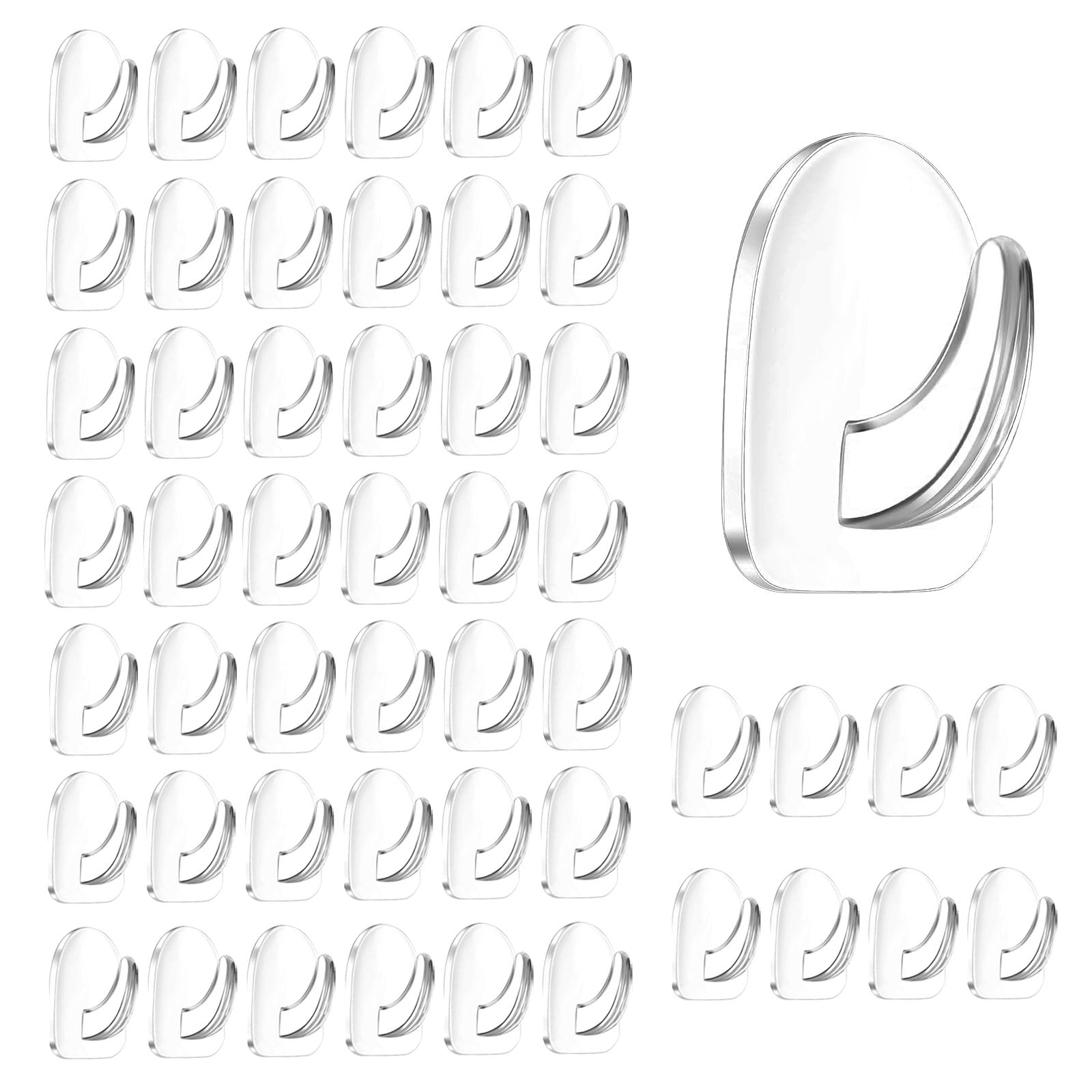 10 Pezzi Ganci per Tende Senza Bucare, Ganci Adesivi Trasparenti per Tenda, Supporti per Bastoni Tende Senza Foratura, Ganci Autoadesivi per Aste per Tende per Cucina, Bagno, Camera da Letto